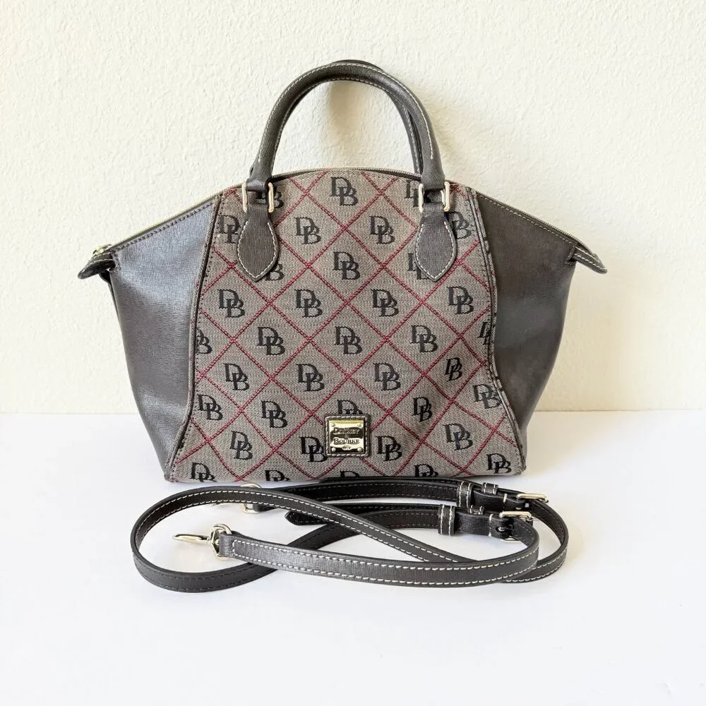 Dooney & Bourke Maxi Sydney Satchel Crossbody Purse Handbag in Olive Brown